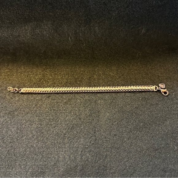 Stella & Dot vintage copper cup chain bracelet with pink rhinestones - Picture 2 of 10